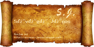 Sóvágó János névjegykártya